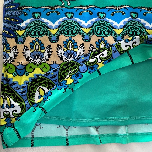 Ronnie Nicole Elegant Paisley Print Green Dress. Size 16 - Picture 6 of 14